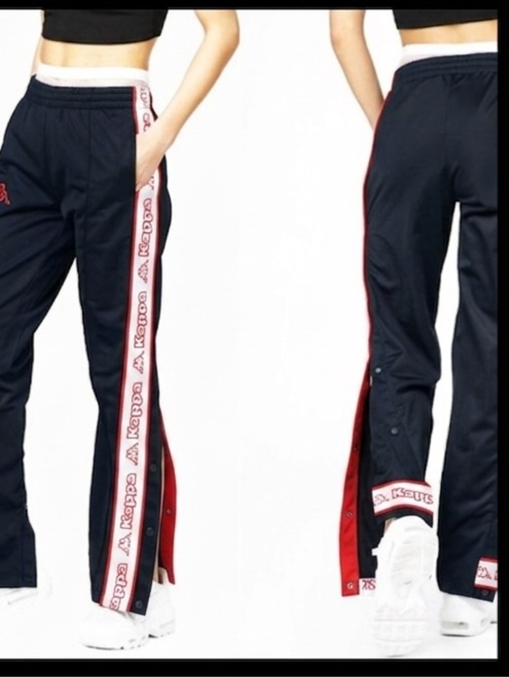 Kappa Track Pants With Snap Button Side Bands